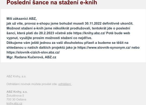 E-knihy naposledy!