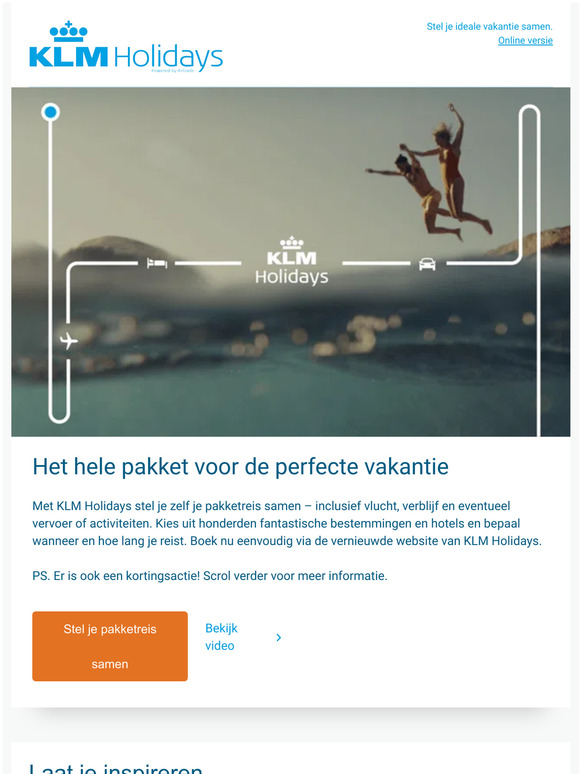 klm NL Ontdek het vernieuwde KLM Holidays Milled