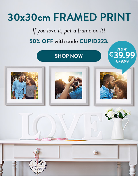 30x30cm framed print | 50% off with code CUPID223. | Shop now