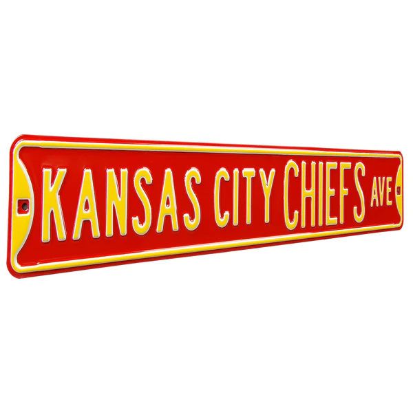 Kansas City Chiefs - CHIEFS AVE - Embossed Steel Street Sign