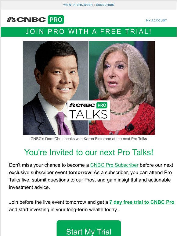 Get your free trial for the next Pro Talks!