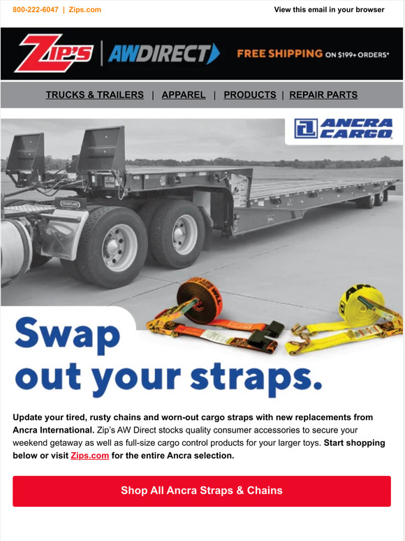 AW Direct Toy hauler straps. Milled