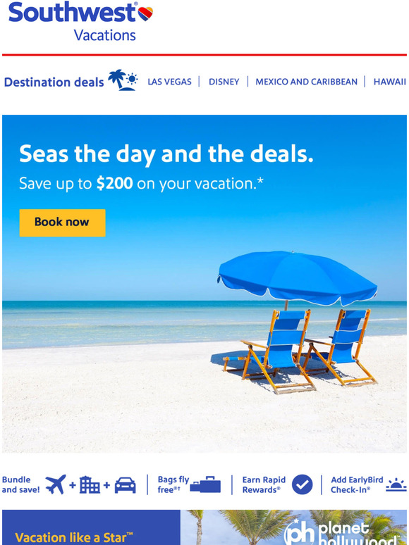 Southwest Vacations 💸 Check out these vacation deals up to 200 off