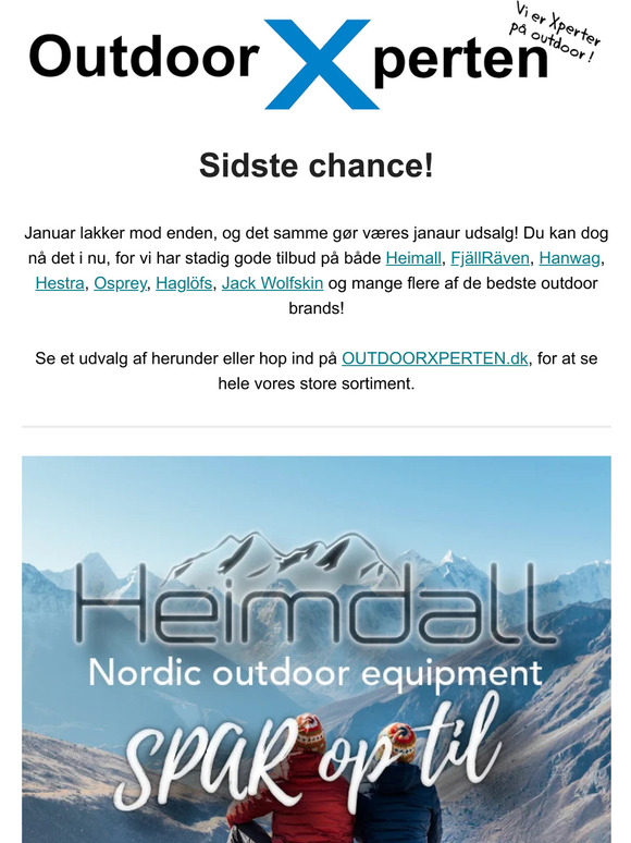 Sidste chance! Janaur udsalg hos OutdoorXperten.dk💥