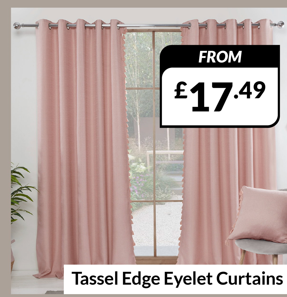 Tassel Edge Eyelet Curtains