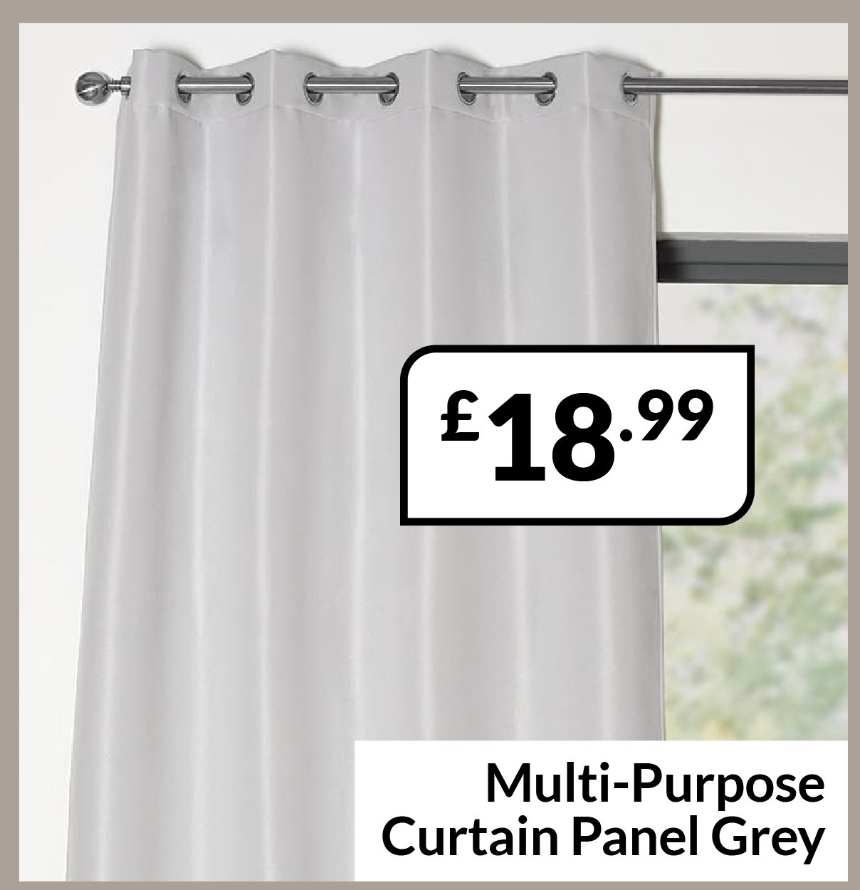 Multi-Purpose Curtain Panel Grey