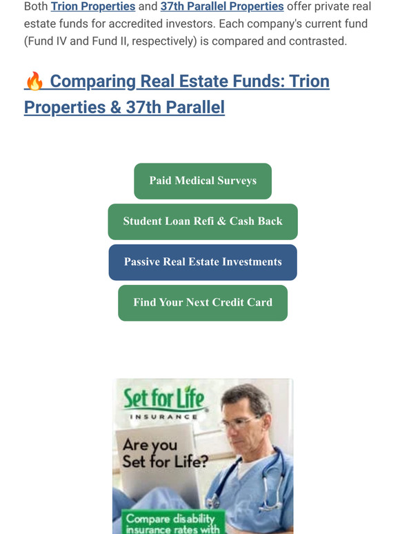 Physician on FIRE 🔥 Comparing Real Estate Funds Trion Properties & 37th Parallel Milled