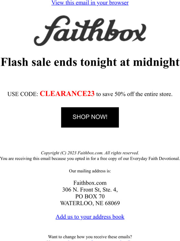 FLASH SALE - Today only Save 50% off the entire store.