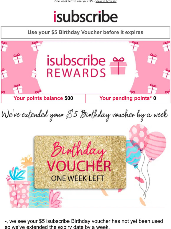 There's still time to enjoy your Birthday voucher