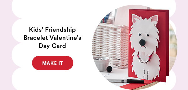 Kids Dog Collar Friendship Bracelet Valentine's Day Card