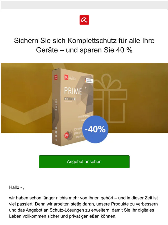 Hallo — , wir haben unsere Produkte verbessert - und ein Angebot für Sie.