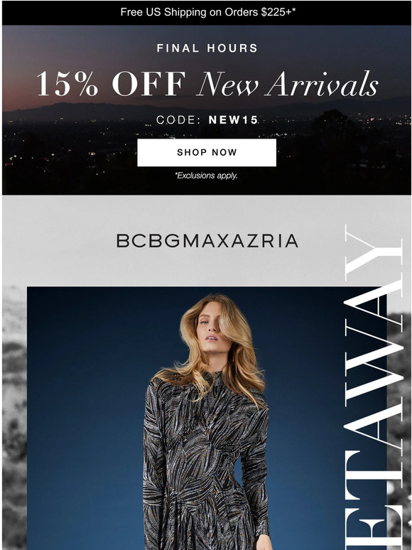 Final Hours: 15% Off New Arrivals