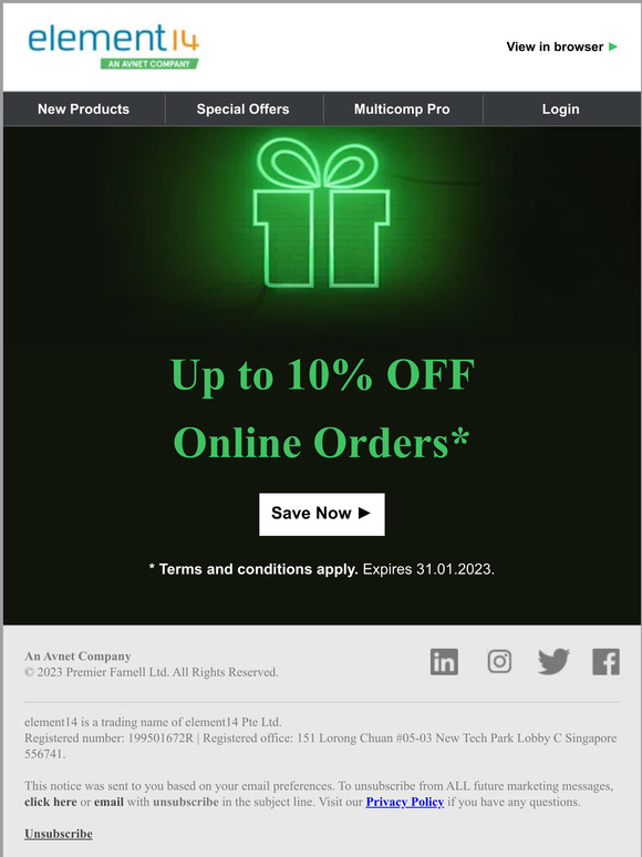 Last Chance to get up to 10% Online Orders!*