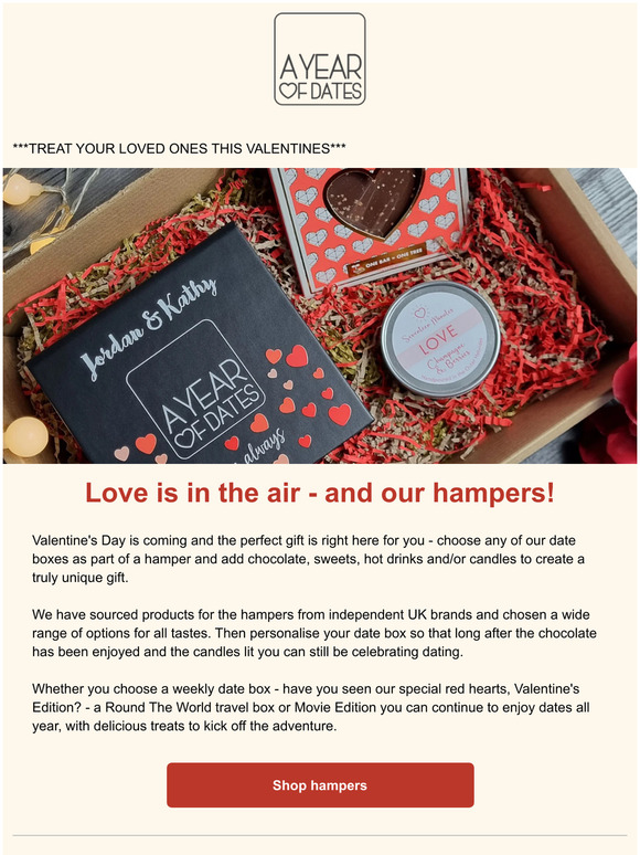 Spoil your Valentine with a date hamper
