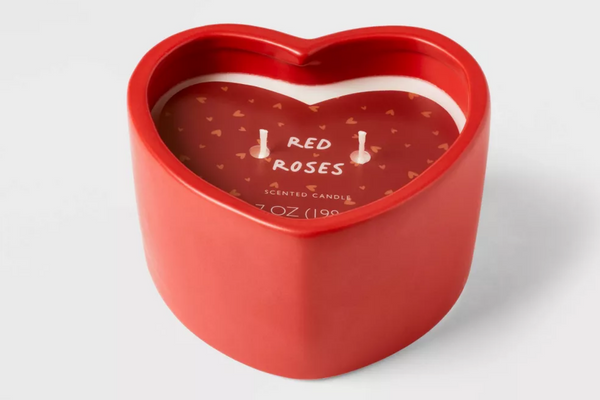Target Heart Shaped Ceramic Candle