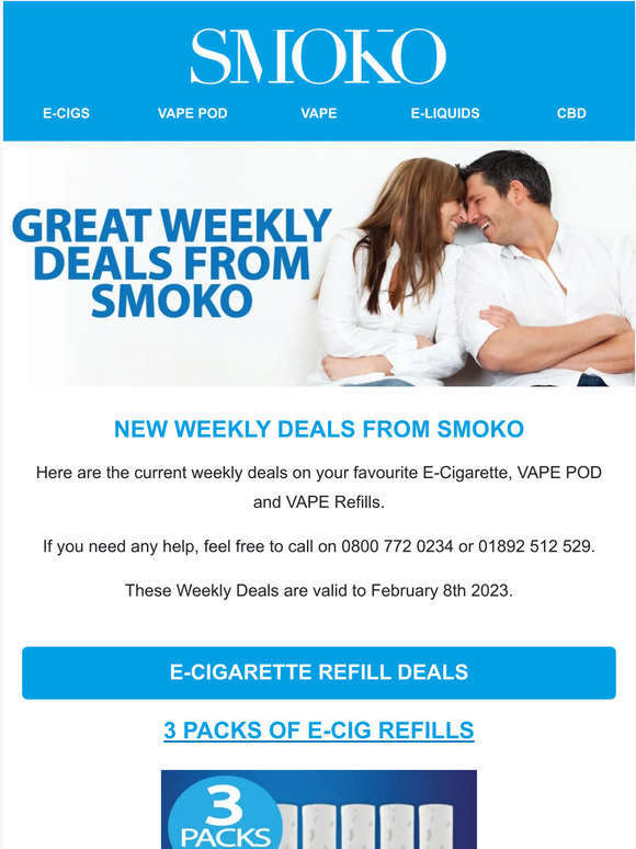 Original Tobacco Flavour E-Cigarette Refills – SMOKO E Cigarettes