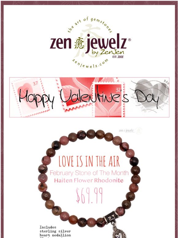 HAPPY VALENTINE'S DAY! - FEBRUARY STONE OF THE MONTH (!!BRAND NEW STONE!!) - Love is in the air - SHOP OUR HAITEN FLOWER RHODONITE BRACELET TODAY & SAVE