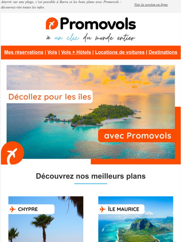 Décollez pour les îles avec Promovols 🧡 ✈