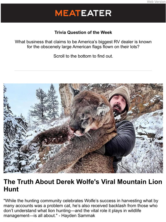 MeatEater Lion Hunt Goes Viral Milled