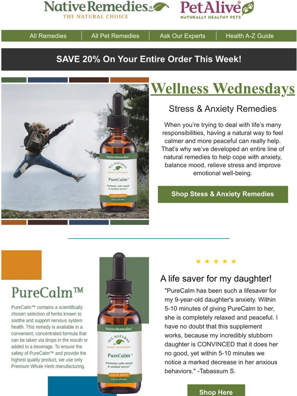 Native Remedies Wellness Wednesday Stress & Anxiety Milled