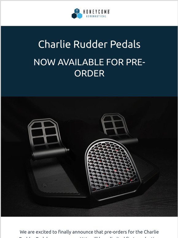 Honeycomb Charlie: The Rudder Pedals You've Been Waiting For