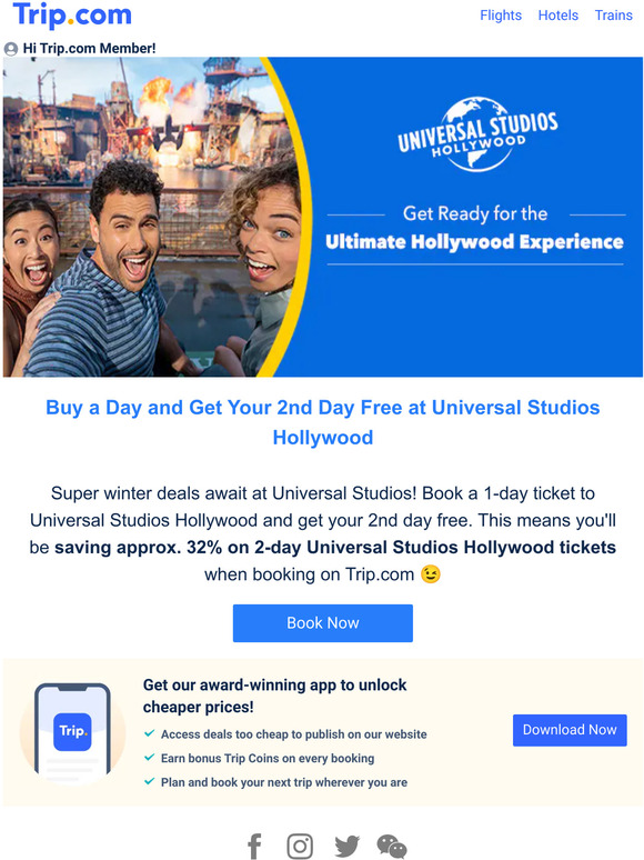 Buy a Day and Get Your 2nd Day Free at Universal Studios Hollywood