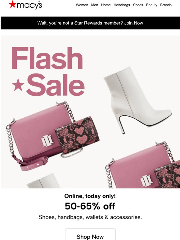 Macy's Flash Sale 5065 off shoes, handbags, wallets & more Milled
