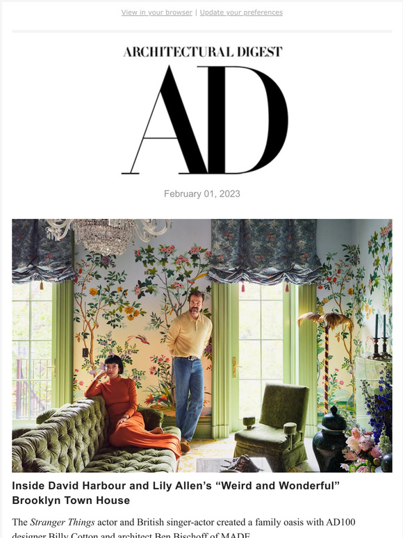 Architectural Digest OPEN DOOR ALERT Inside David Harbour and Lily
