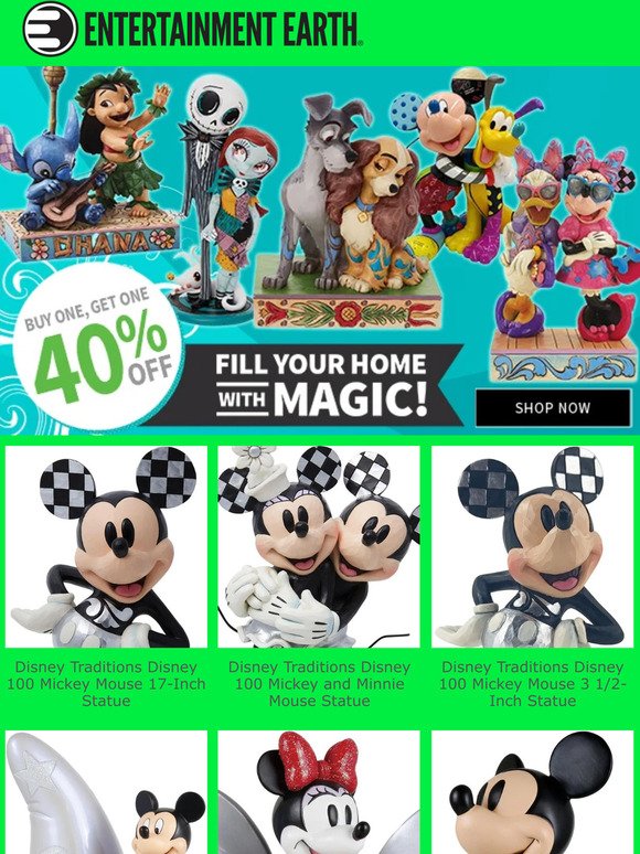 Hurry! BOGO 40% Off Disney Statues and More!