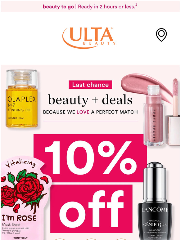 Ulta Beauty Hurry! Get 10 off pickup orders 🎉 Milled