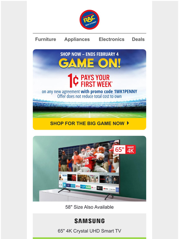 RentACenter 1 Penny Pays Your 1st Week Milled