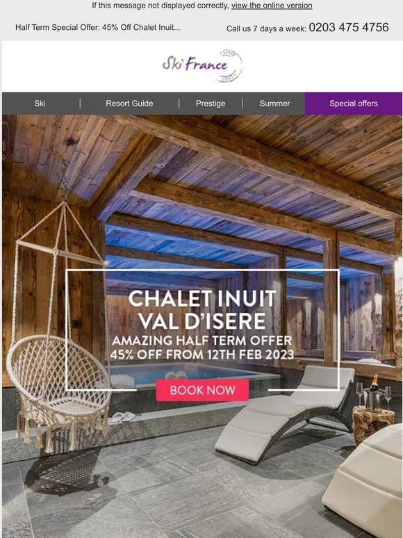 Half Term Special Offer: 45% Off Chalet Inuit In Val d'Isere!
