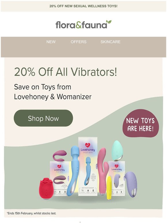 20% Off Sexual Wellness Toys! 👀