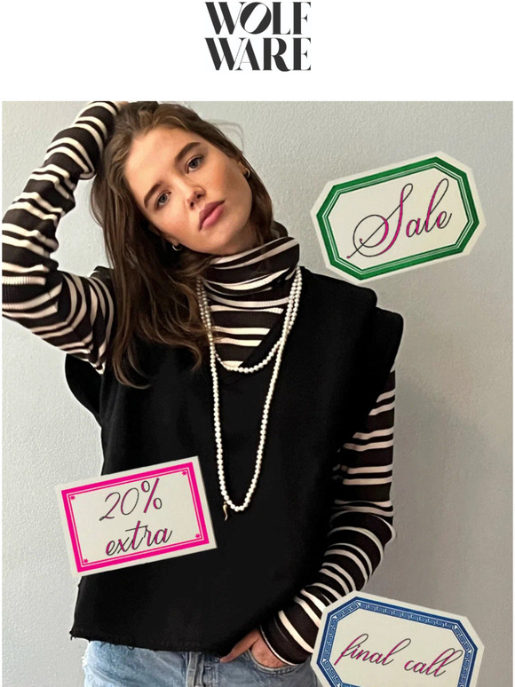 SALE: EXTRA 20% OFF