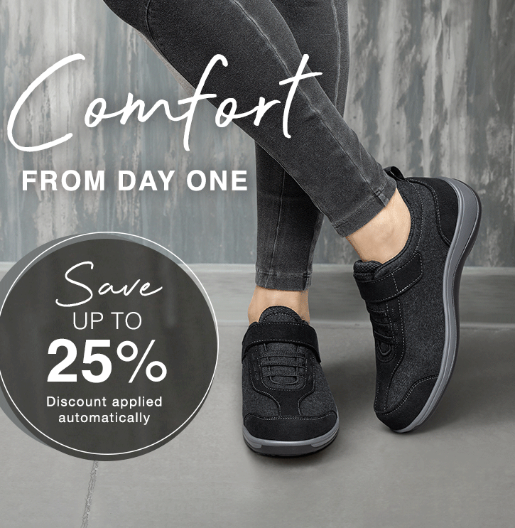 OrthoFeet Just In Classic casuals with pain relief features Milled