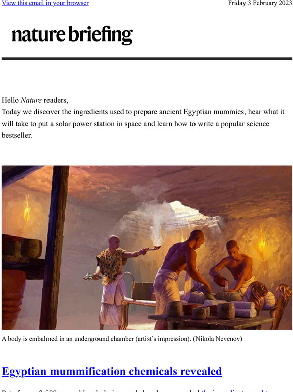 Nature Journal The surprising chemicals used to embalm Egyptian