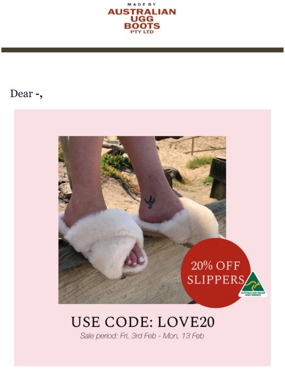 🌹20% Off Slippers - Valentine's Day Sale!