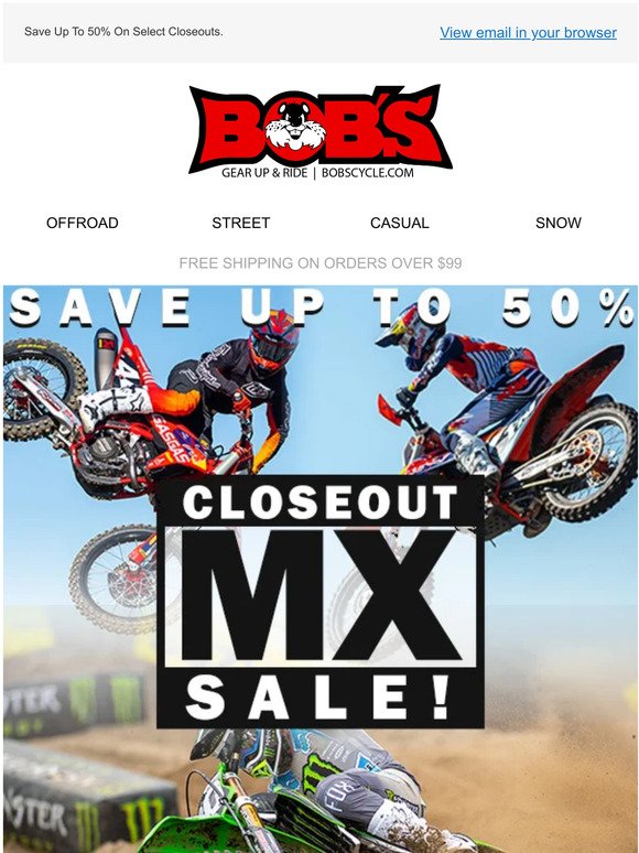 Bob's Closeout MX Sale!