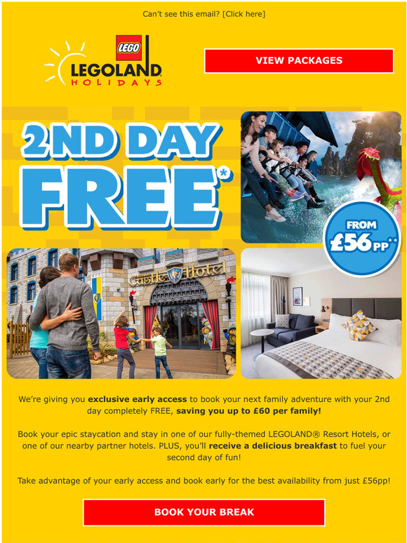 Legoland email sales