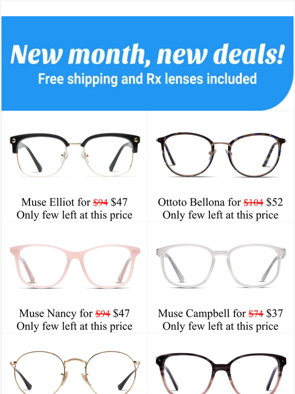 GlassesUSA New month, new glasses deals ️ Save big on your new favorite pair with our amazing
