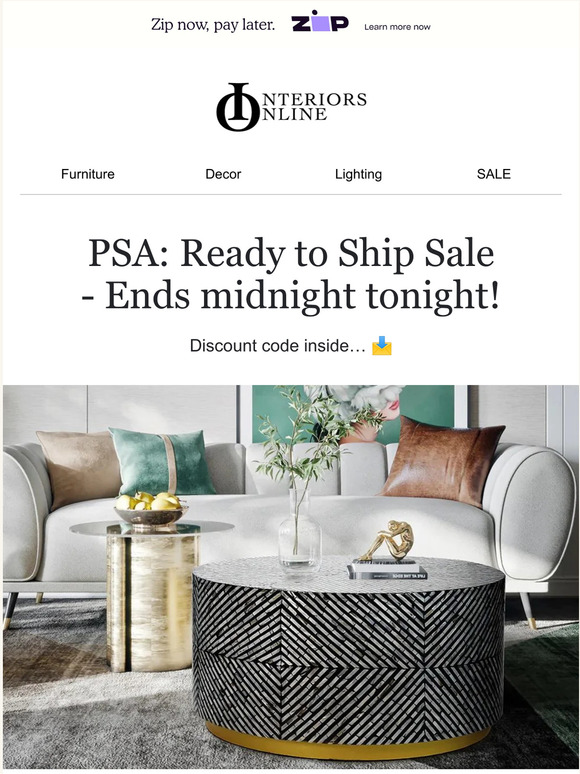 PSA: Ready to Ship Sale - Ends midnight tonight!