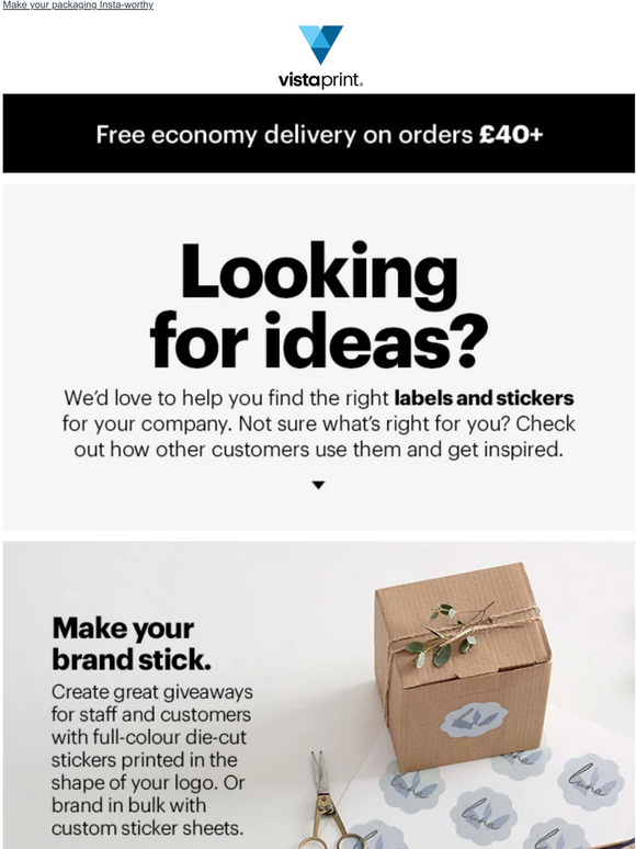 Score packaging here - help your big plan become a reality...