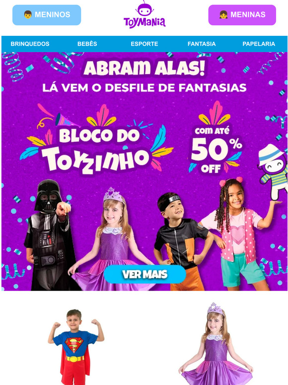 Bloco do Toyzinho! Fantasias com até 50%OFF! 🎉