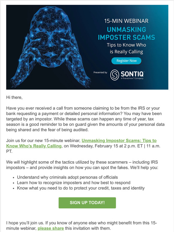 You’re Invited! Unmasking Imposter Scams
