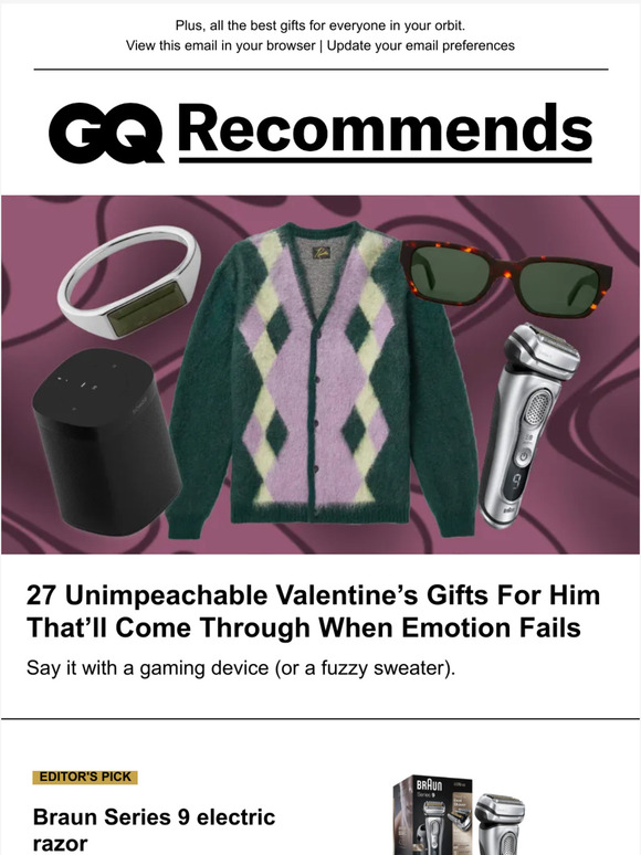 GQ magazine The Most SwoonWorthy Valentine's Day Gifts for Him and Her Milled