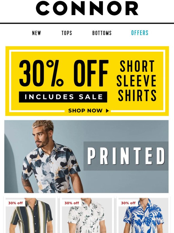 30% Off All Short Sleeve Shirts Still On!