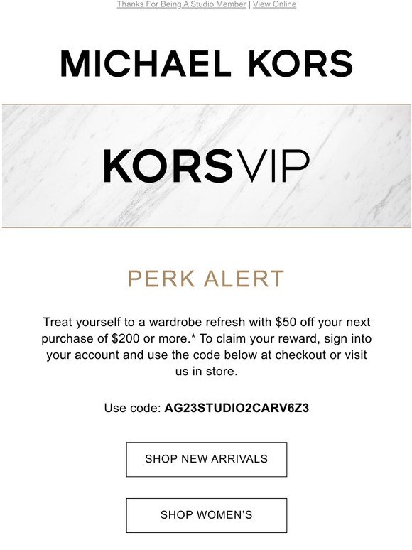 Michael Kors: Its Time: Claim Your KORSVIP Offer | Milled