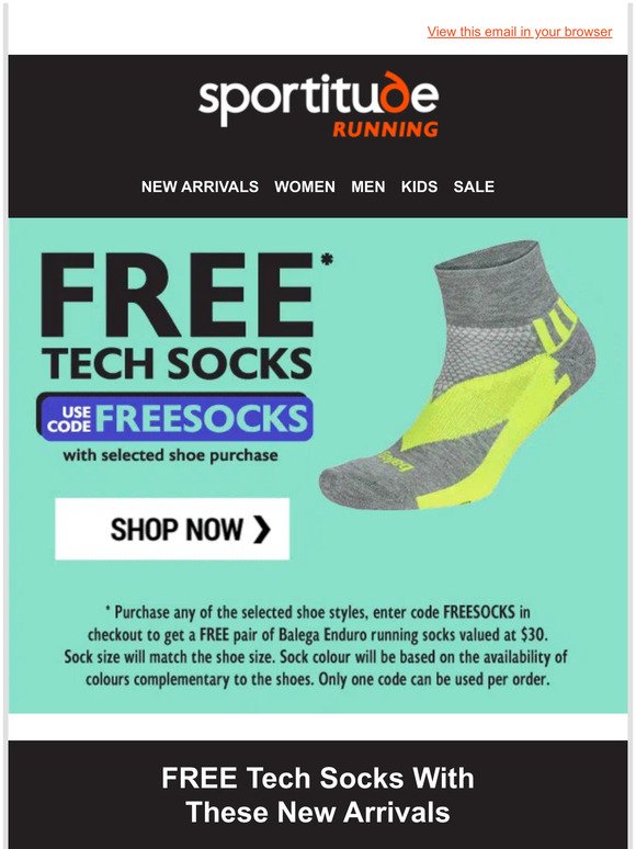 😍 Free Running Socks With Shoe Purchase!