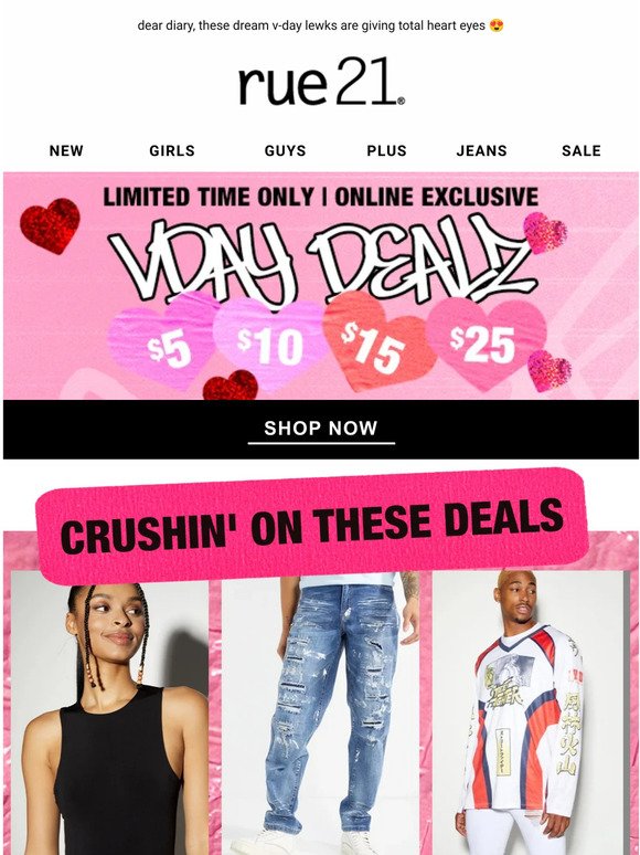 💗 crushin' on v-day deals starting @ $5..