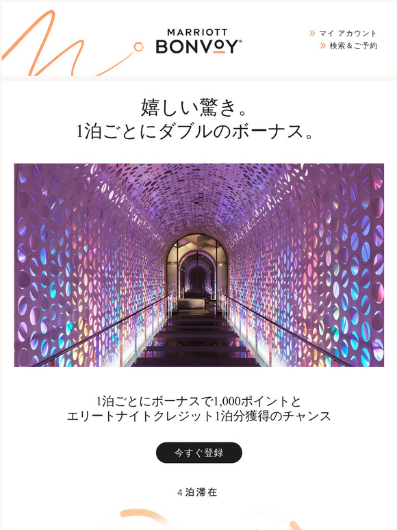 いよいよスタート！—様、1泊ごとにダブルで獲得できます。
